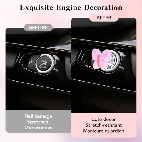 Push to Start Button Cover, 0.6'' Base Butterfly Engine Start Stop Button