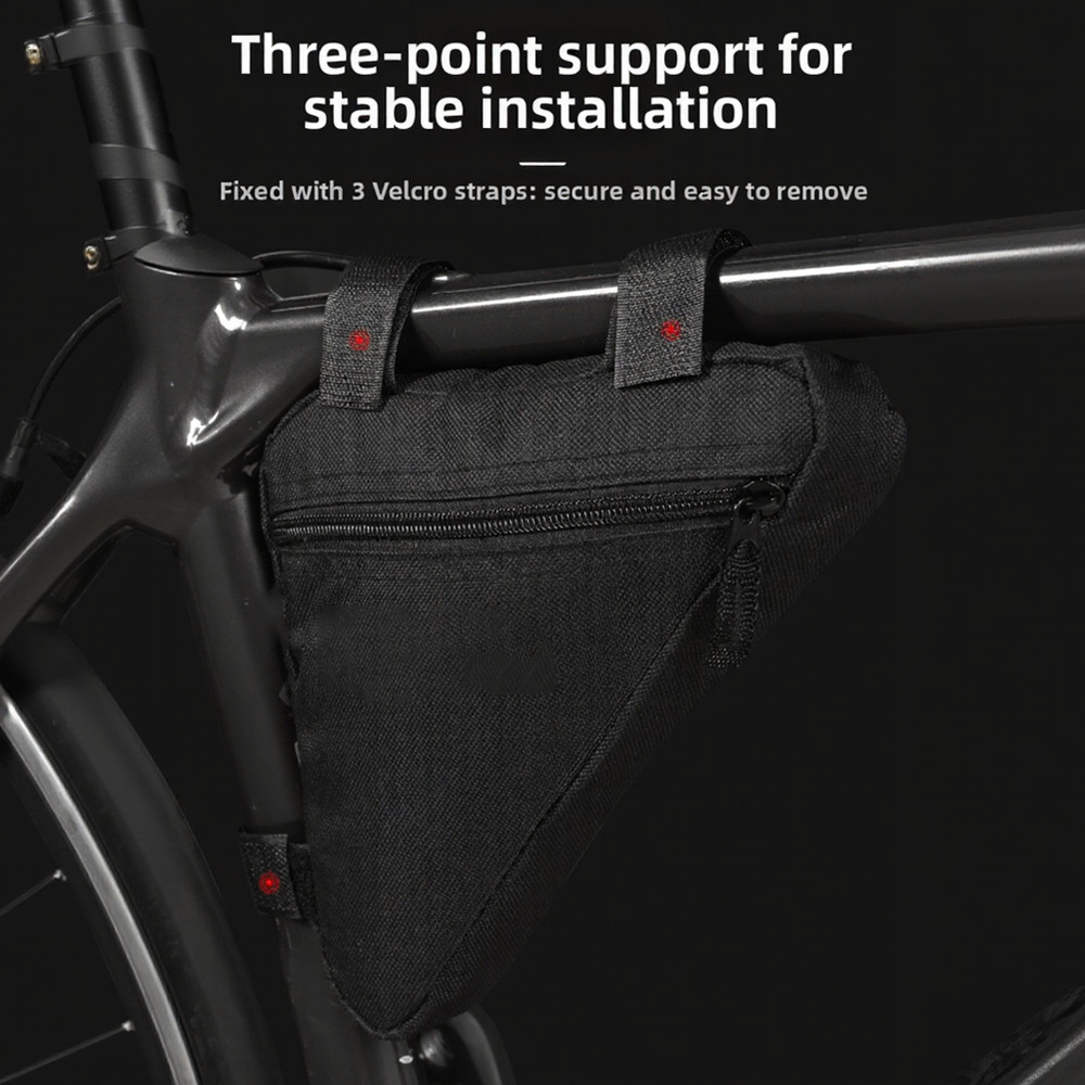 Cycling Saddle Bag for MTB Frame Triangle Area Storage Reflective Safety Strips