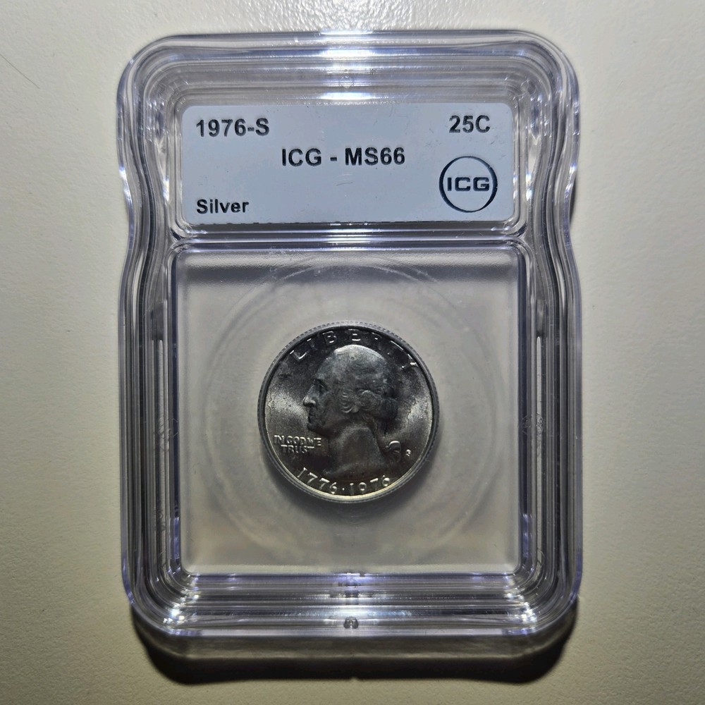 1976 -S Silver Washington Quarter ICG MS66