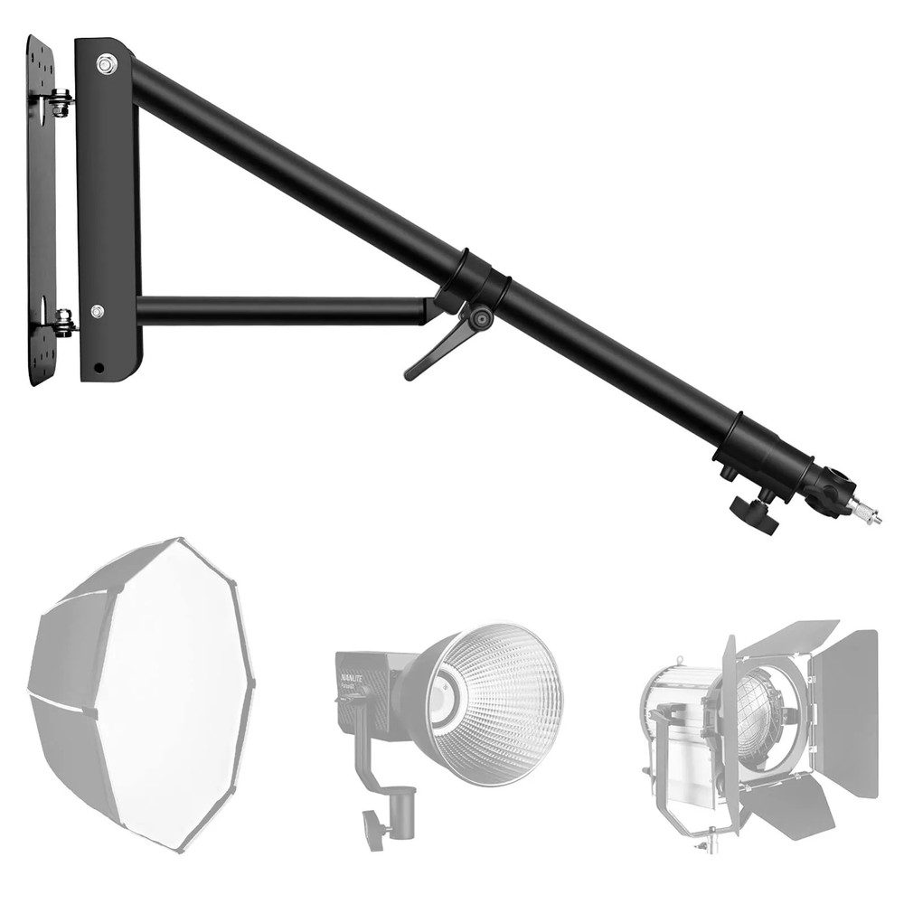 51" Wall Mount Triangle Boom Arm for Ring Light, Monolight, Softbox & Reflector