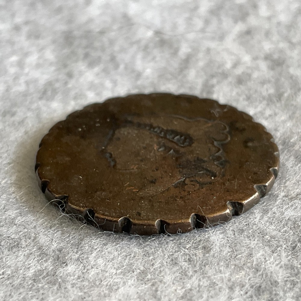 Coronet Head Large Cent Coin Notch Edge Oddity Matron Head? Uncertified