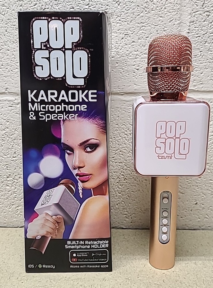 Tzumi Pop Solo Rose Gold Bluetooth Karaoke Microphone & Speaker - IOS / Android