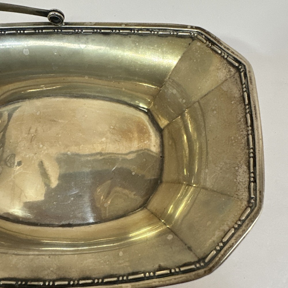 WEBSTER STERLING SILVER HANDLED BASKET BOWL ART DECO