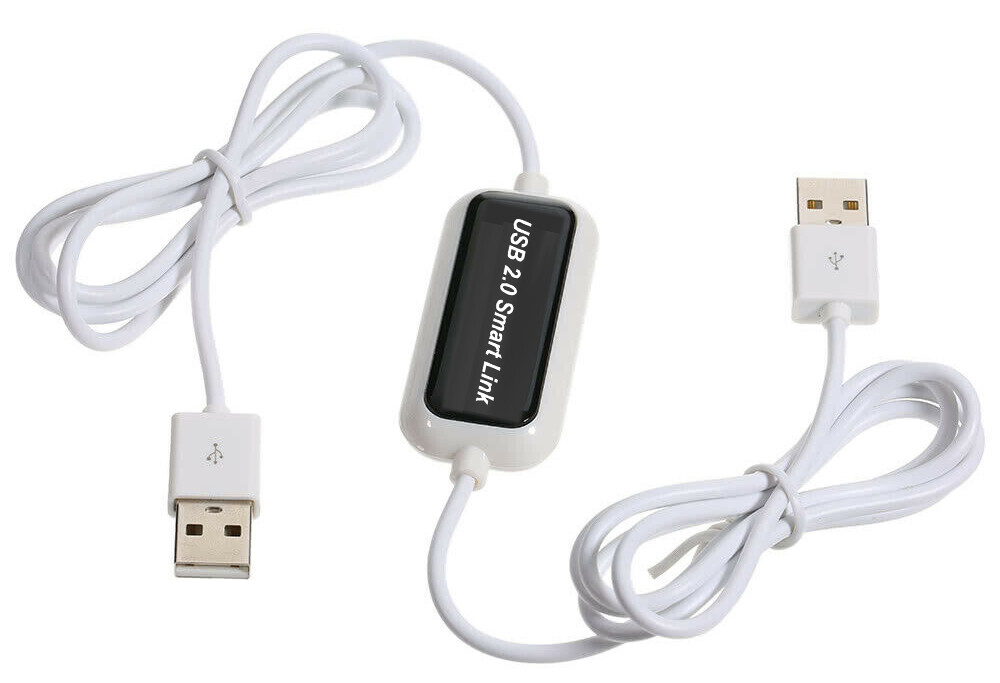 Premium USB 2.0 KVM Keyboard Mouse Sharing Switch File Transfer Link Cable