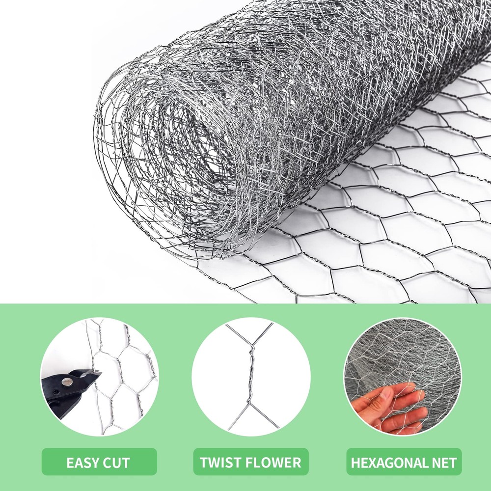 Chicken Wire Netting Hexagonal 13.7 in x 236 in for Various Projects