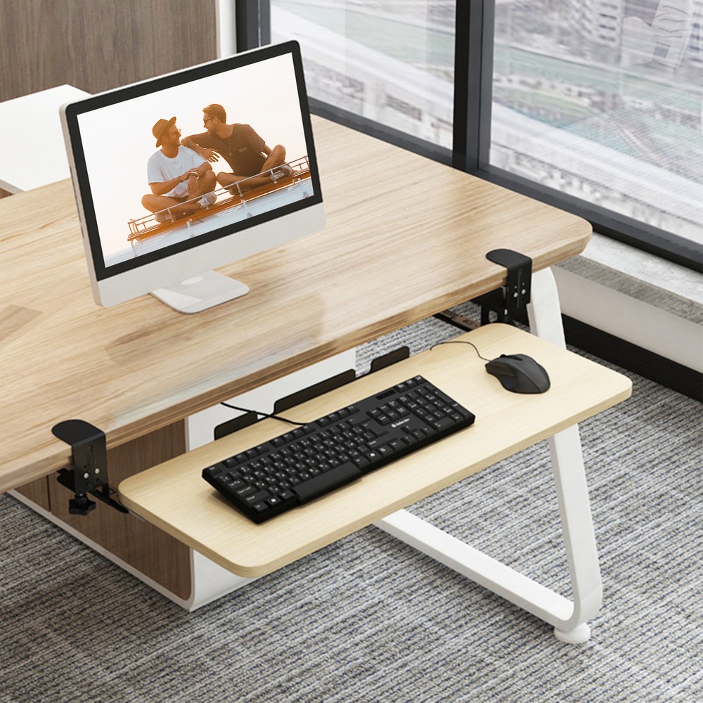 Clamp On Keyboard Tray Under Desk Pull Out Platform Height Adjustable P3U2