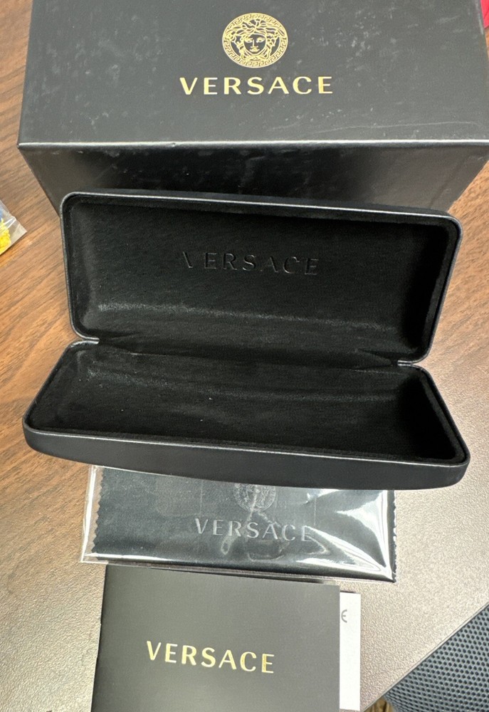 Versace Hard Sunglass Case With Versace Microfiber Cloth Authentic