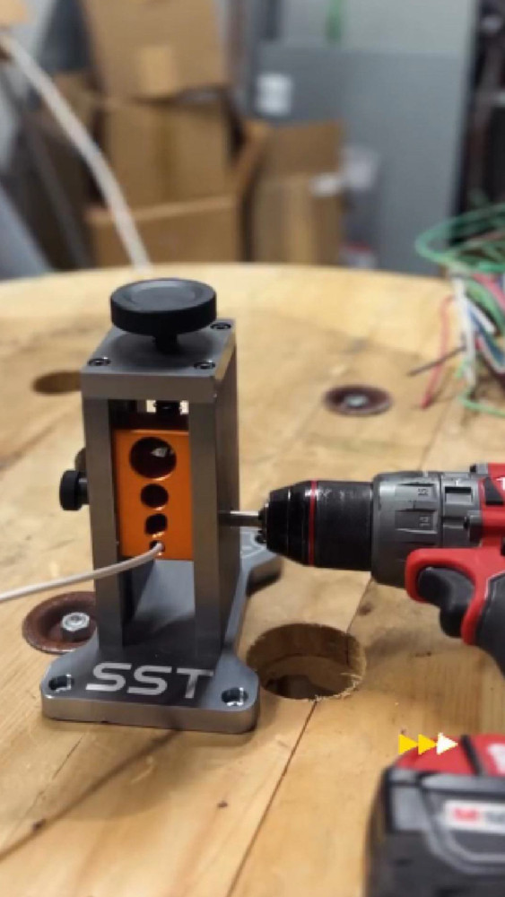 Wire Stripping Machine - Drill-Powered Scrap Wire Stripper, Adjustable Guide & R