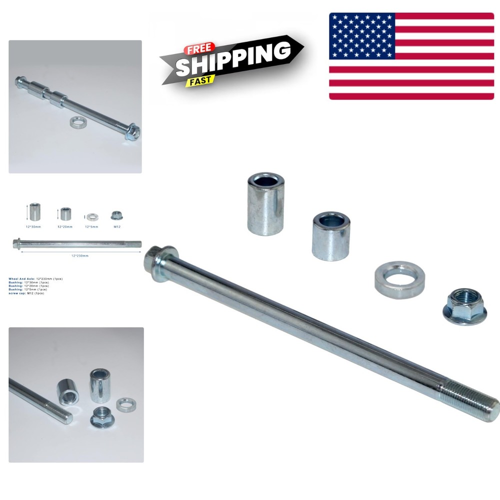 Durable 12mm Diameter Rear Axle Assembly for ATVs & Scooters - Performance Boost