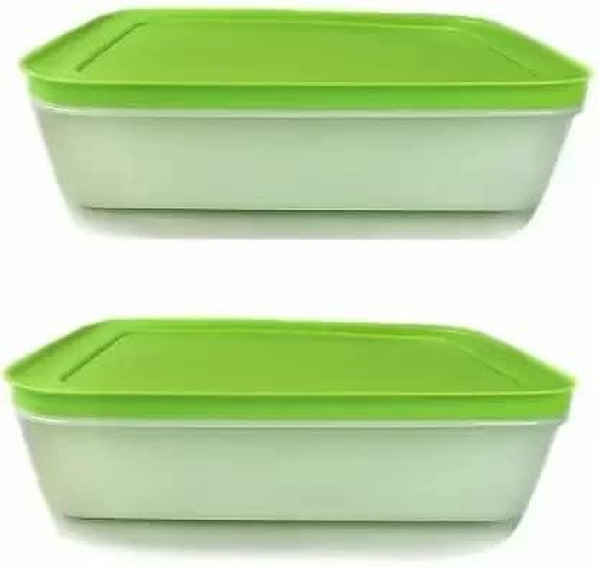 1L Freezermate Storage Container 2 Piece GREEN Plastic Utility Container (Pack o
