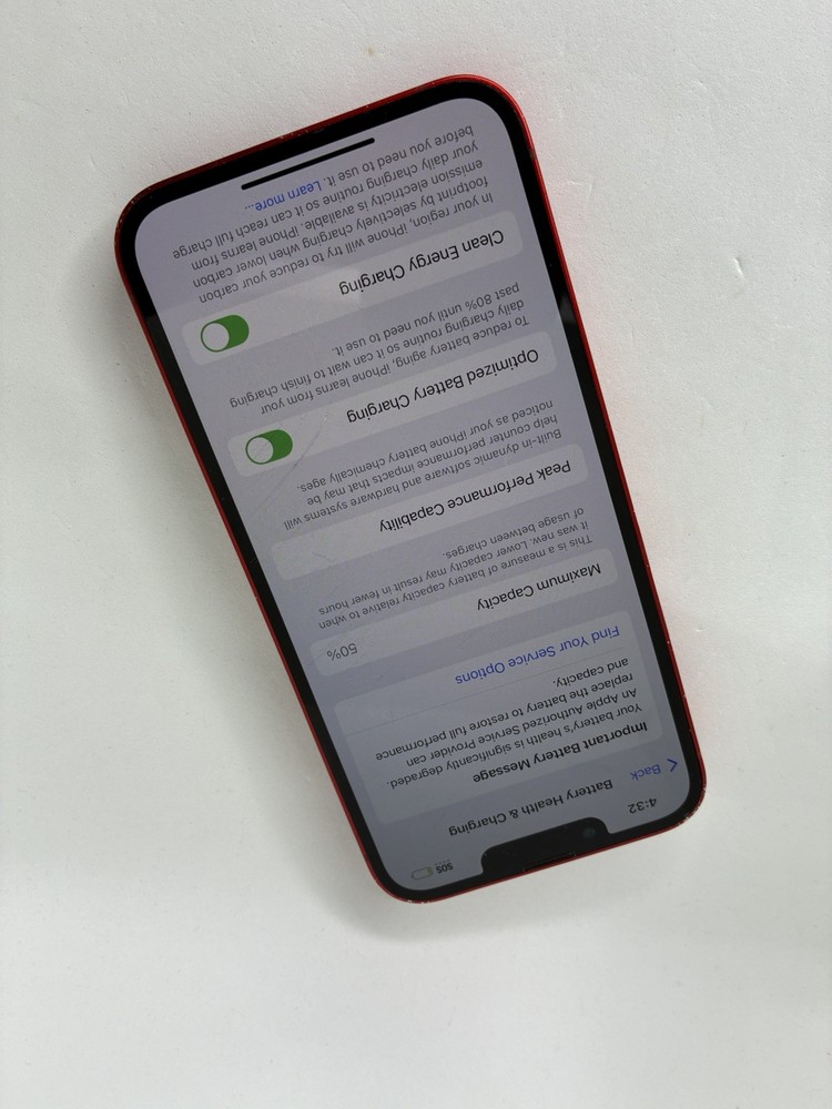 Apple iPhone 13 128GB Red Cracked Check Imei