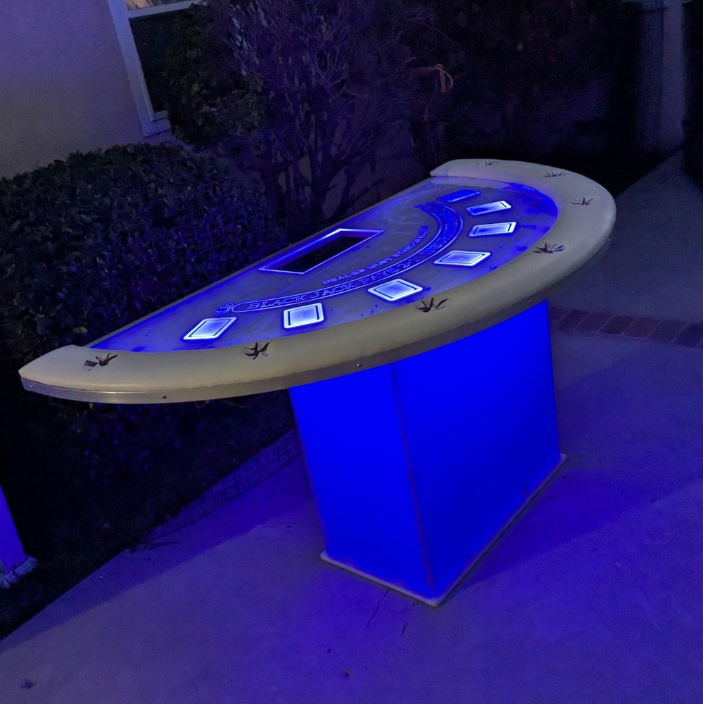 LED Blackjack Table - Casino Style illuminated Gaming Table