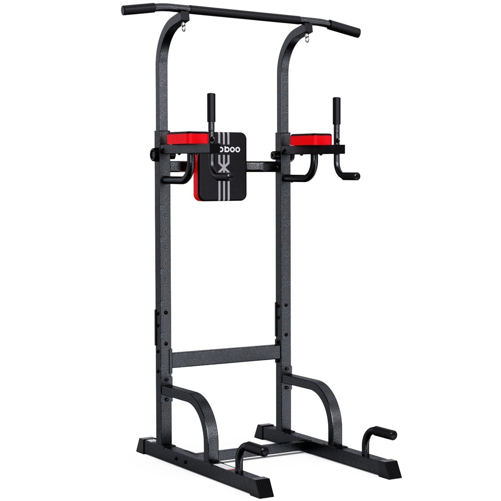 Pooboo Power Tower Strength Training Dip Station Pull Up Dip Exercise Equipment