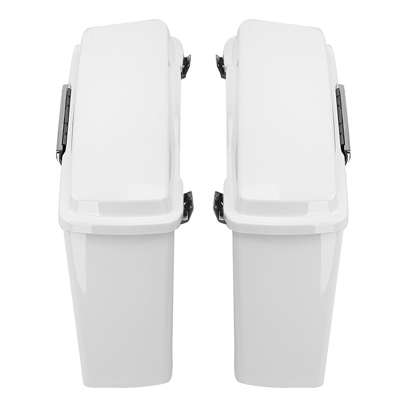 White Hard Saddlebags + Conversion Bracket Fit For Harley Softail 1984-2017 2016