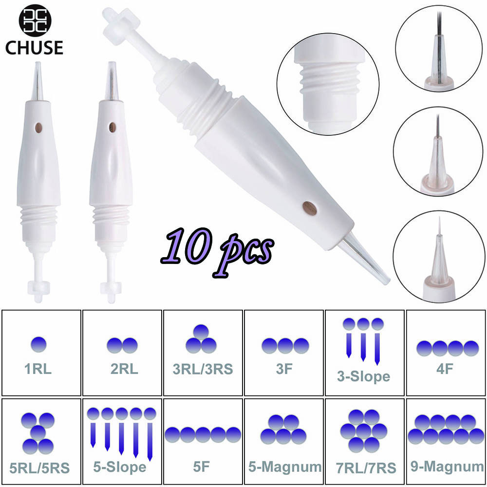 CHUSE Sterilized Permanent Makeup Cartridges Needles For C5 Tattoo Machine 10pcs