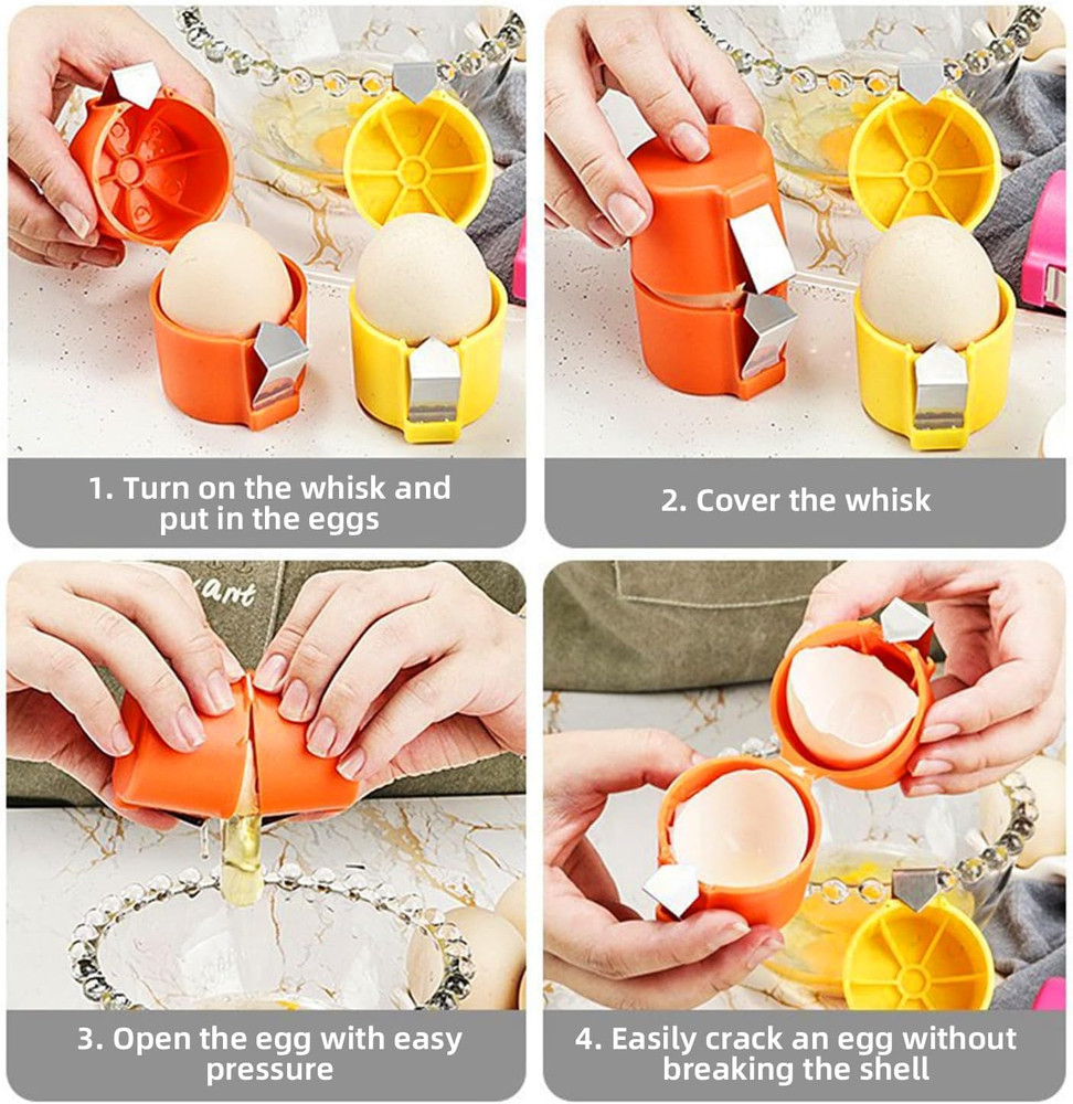Generic 3Pcs Egg Shell Opener Set – Stainless Steel Egg Cracker, Egg Cutter & Se