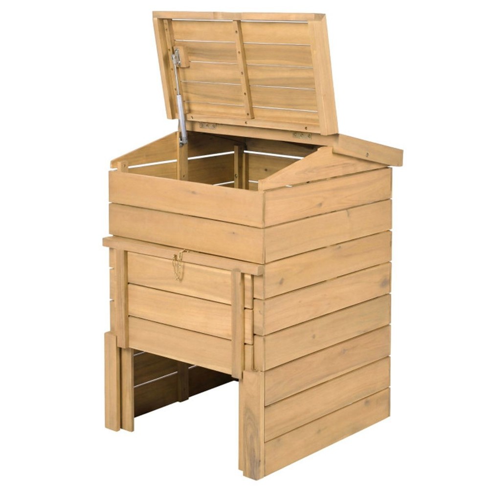 33' Tall Solid Wood Composter with Easy Top & Bottom Access, Decorative Compost