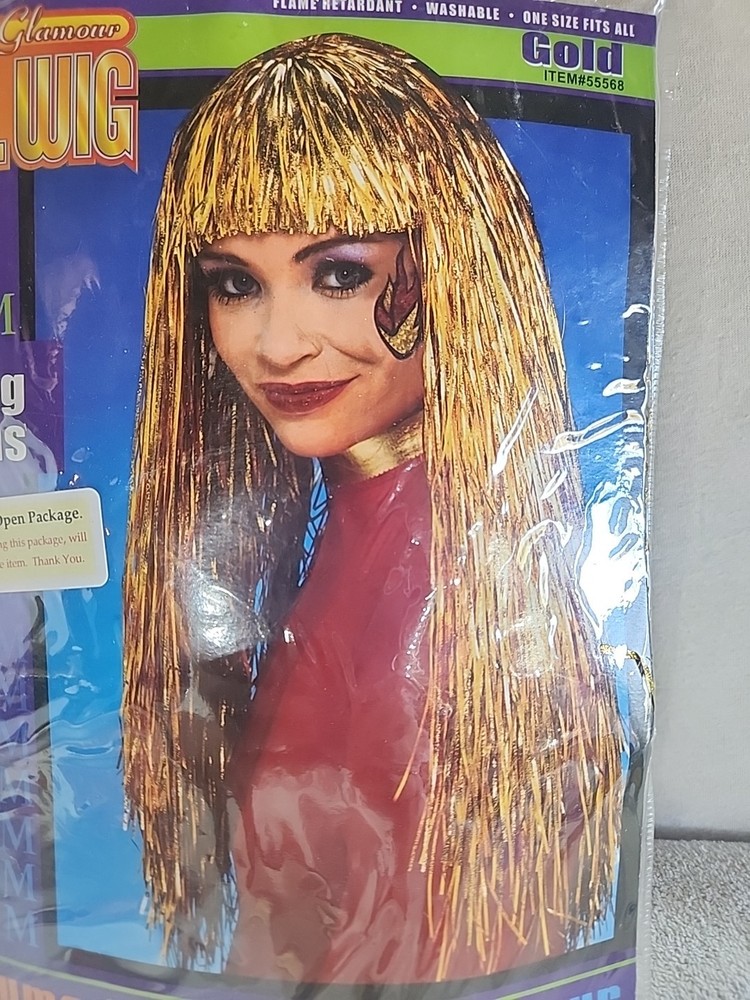 Gold Tinsel Wig