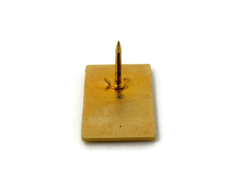 Vintage Pride Lighthouse Lapel Pin Gold Tone Rectangular Motivational Award Tack