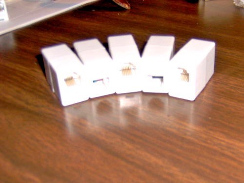 1 in line rj25 REVERSE COUPLER computer adapter 6P6C data inline cable connector