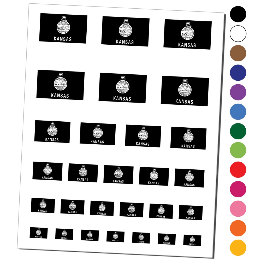 Kansas State Flag Temporary Tattoo Water Resistant Set