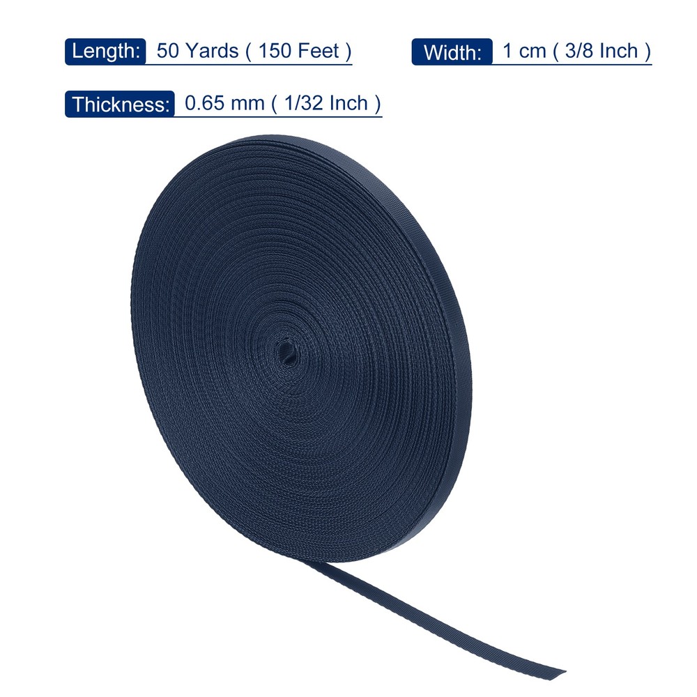 Nylon Webbing Strap Flat 3/8" 50 Yards Deep Blue for DIY Backpack Luggage-rack
