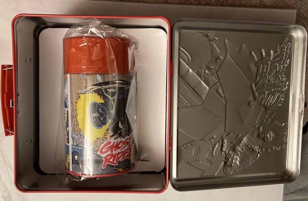 This is a Surreal Entertainment Ghost Rider Tin Titans lunchbox