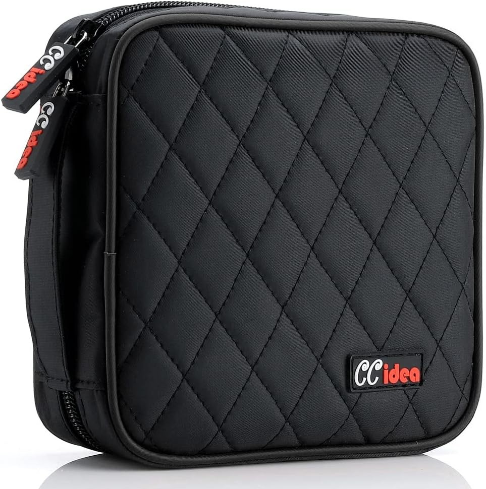 Portable CD DVD storage case organizer