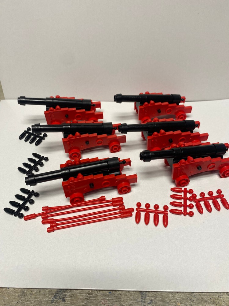 MPC Reissue Naval Cannon (black/red) - Includes six cannons approx 1/32 Scale