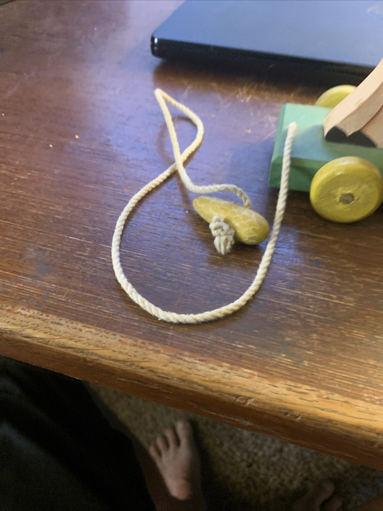 Vintage Wooden Pig Pull Toy