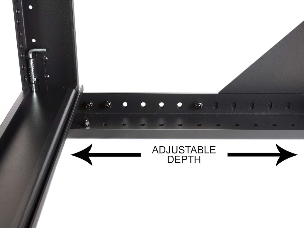 22U Adjustable Depth Open Frame Swing Out Wall Mount Rack - 301 Series, Flat Pac