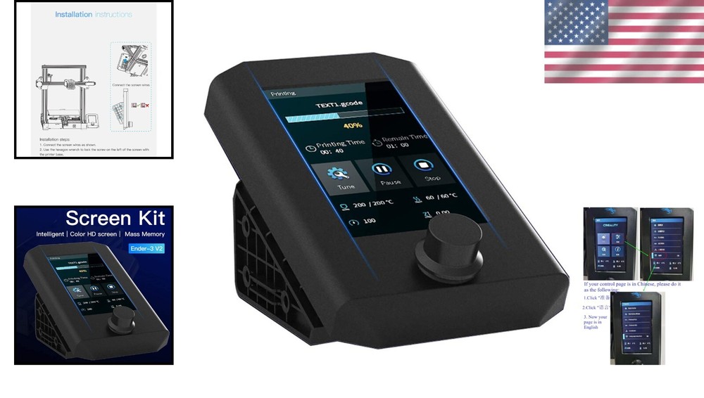 Creality Ender 3 V2 HD Color Display Kit - User-Friendly Interface & Mass Memory