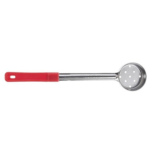 HUBERT Perforated Portion Control Server Stainless Steel with Red Plastic Handle