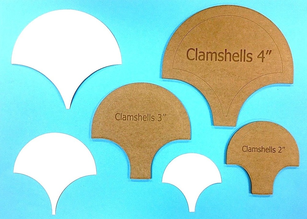 200 Clamshell Paper Piecing Papers Plus One Template for Fabric Cut
