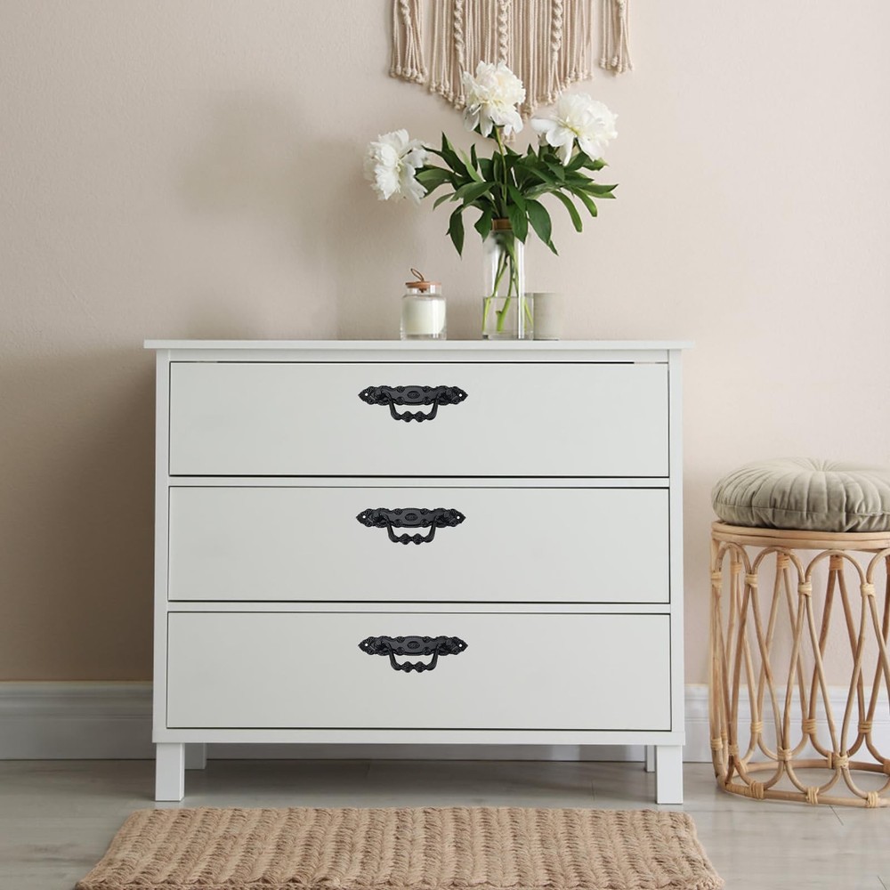 10pcs Antique Style Bail Handles Classical Black Decorative Drop Pulls for Do...