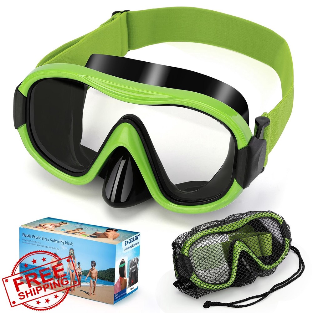 Knitted Adjustable Strap Dive Mask Panoramic Goggles Scuba