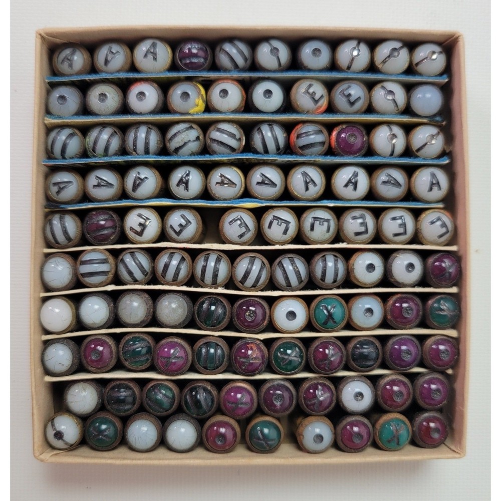 Vintage Switchboard Lamp Caps Alphanumeric Colored Lens Industrial Lot 103pc