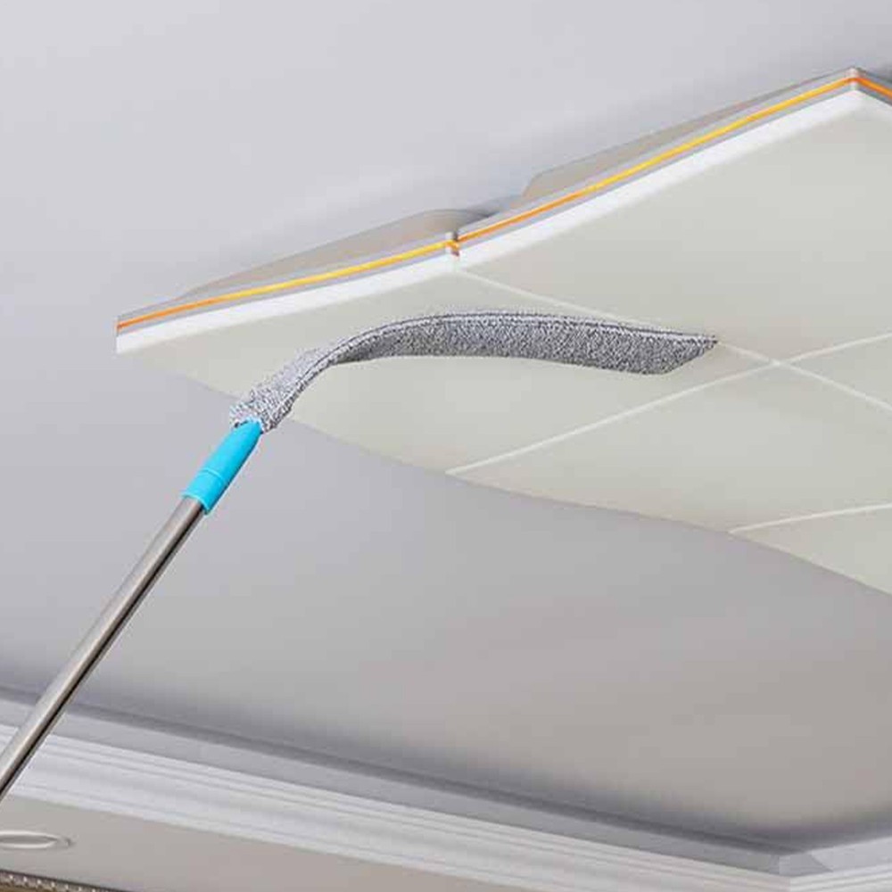 Flat Duster Retractable Long Handle Microfiber Duster Under Appliance