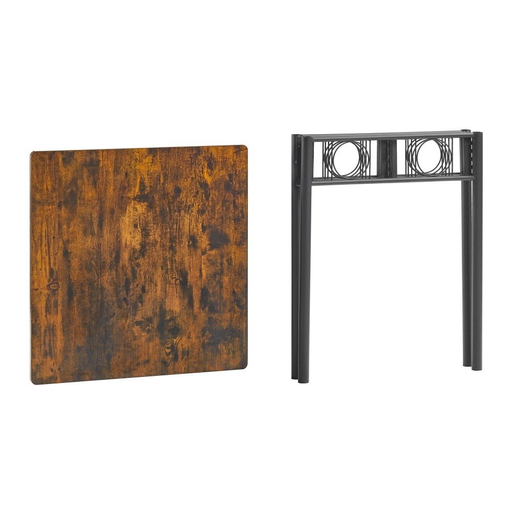 Antique Square Dining Table Metal Wood Kitchen Table Sturdy Scratch Resistant