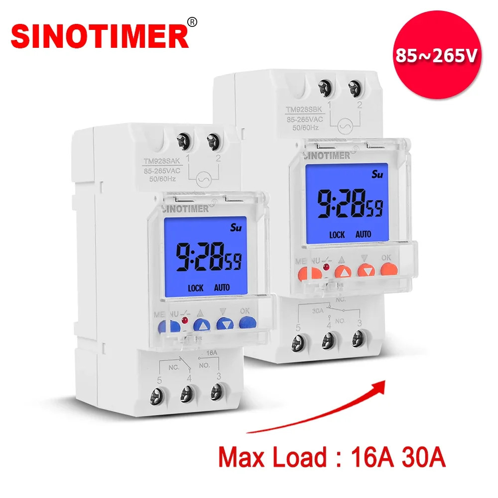 Electronic Timer Clock 1 Second to 168 Hours Programmable 16a 30a 110v 220v Big