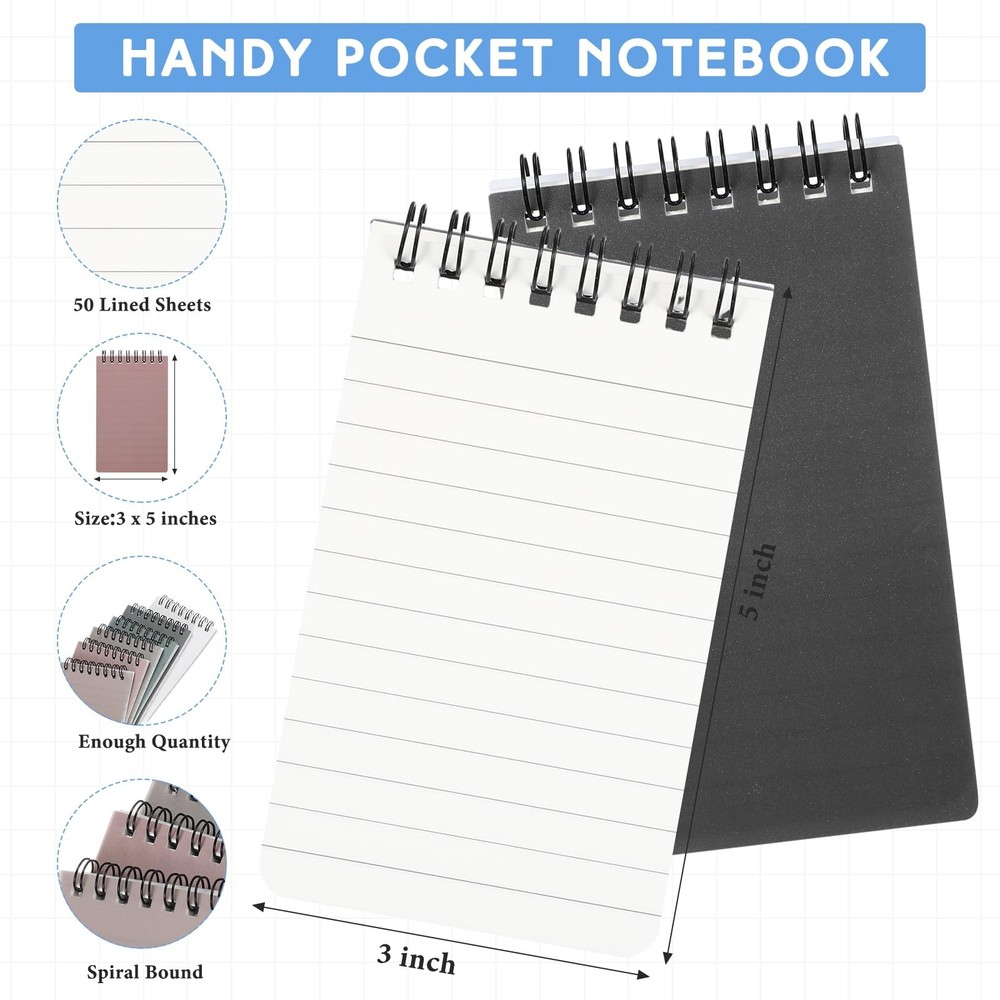 Chivertion 8 Waterproof Notebook and Pen Set Includes 6 Pcs Pocket Size...