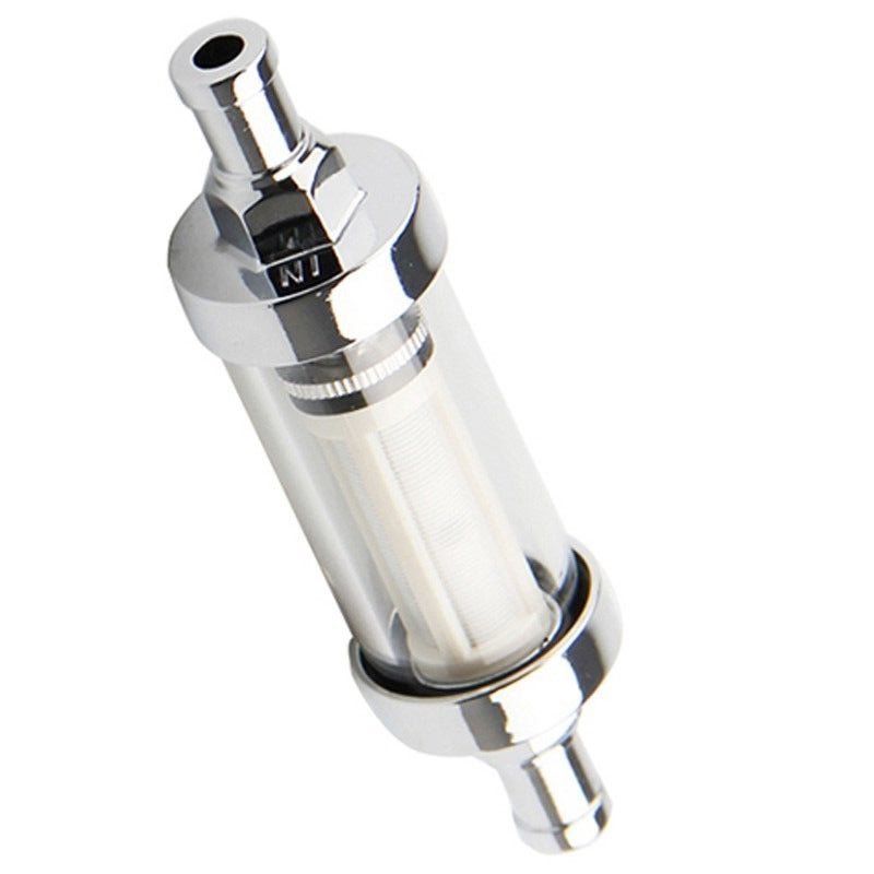 2Pack 9748 Universal Fuel Filter ​Clear View Inline 3/8" Chrome Hose Barb Petrol