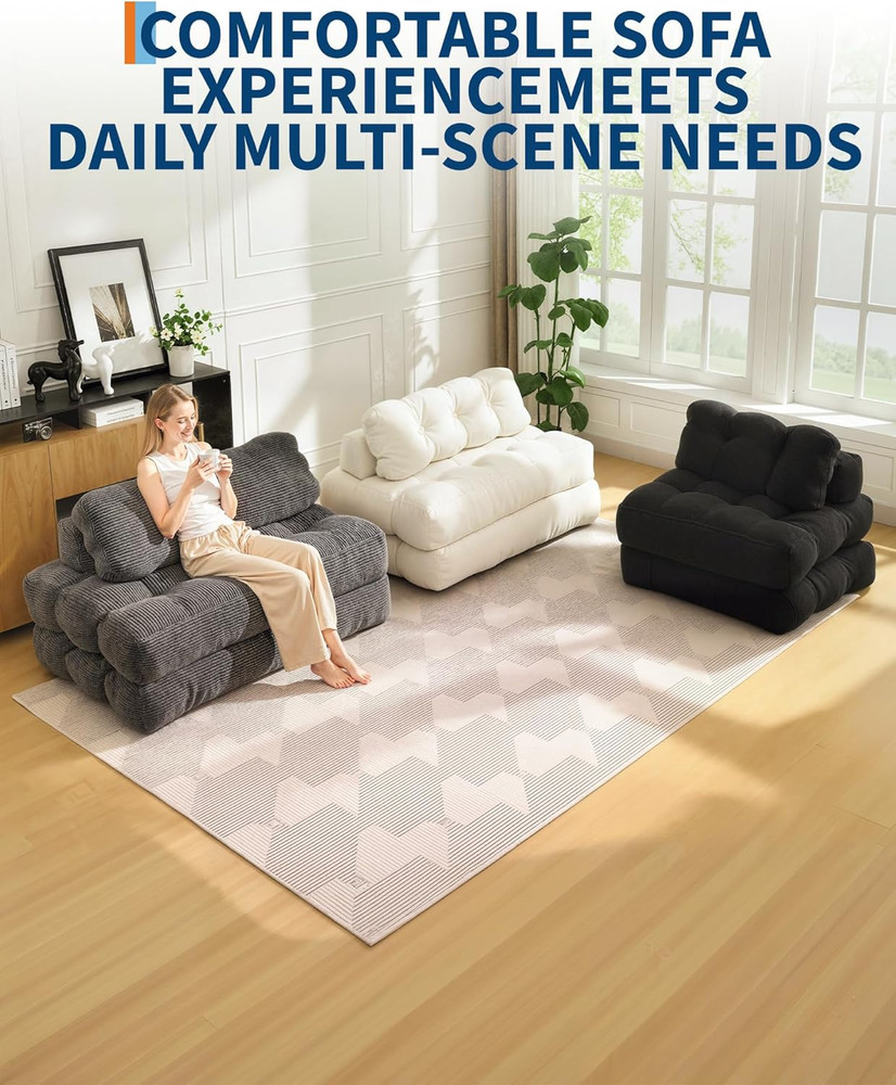 Compact Dark Grey Folding Sofa Bed - No Assembly Required, Versatile & Stylish