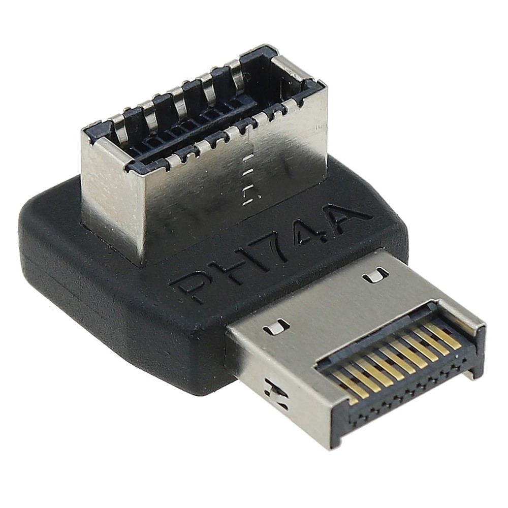 ZZHXSM Right Angle USB E Type Adapter USB3.1 E Header Converter 90 Black