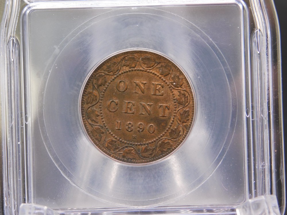 1890-H CANADA ONE CENT ICG MS62 RB (BT1226)