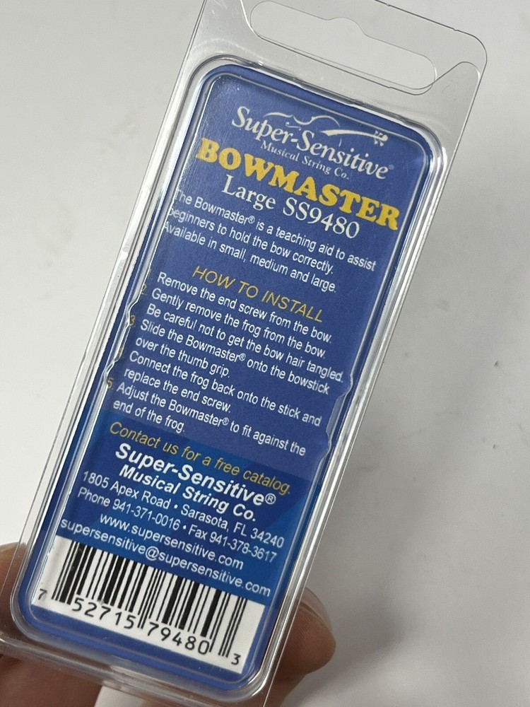 Bowmaster Super Sensitive Musical Teaching Aid Device To Hold Bow - Size Large