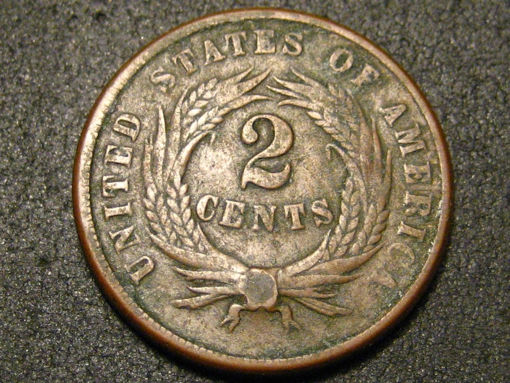 1865 Two Cent Piece Fine Detail