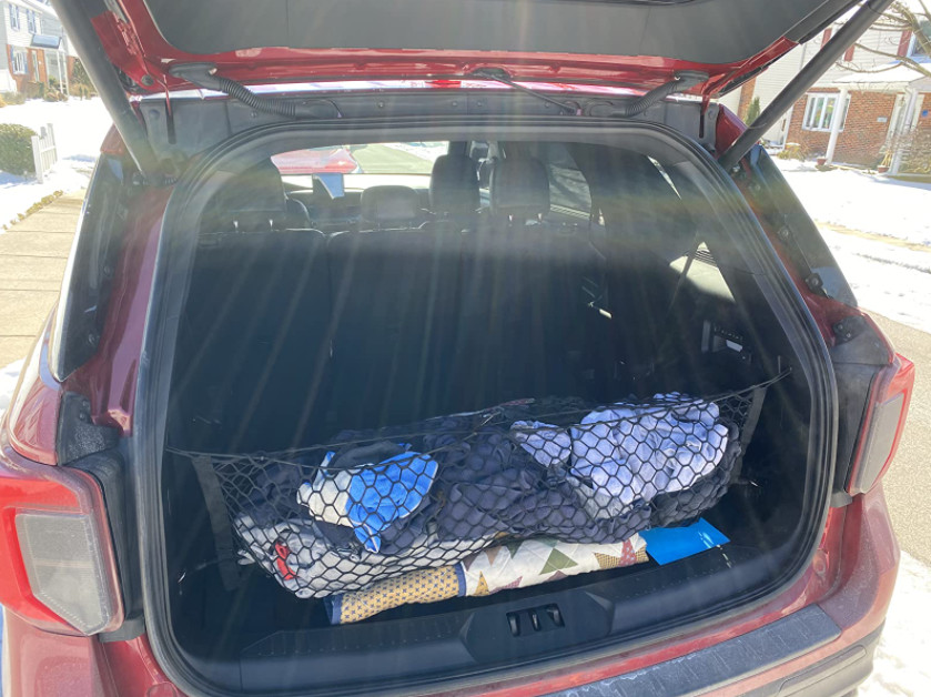 Rear Trunk Envelope Style Mesh Organizer Cargo Net for FORD EXPLORER 2020-2024
