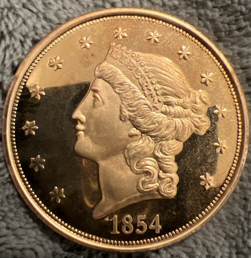 COPY 1854 Twenty Dollar Gold Proof COPY In Protective Case