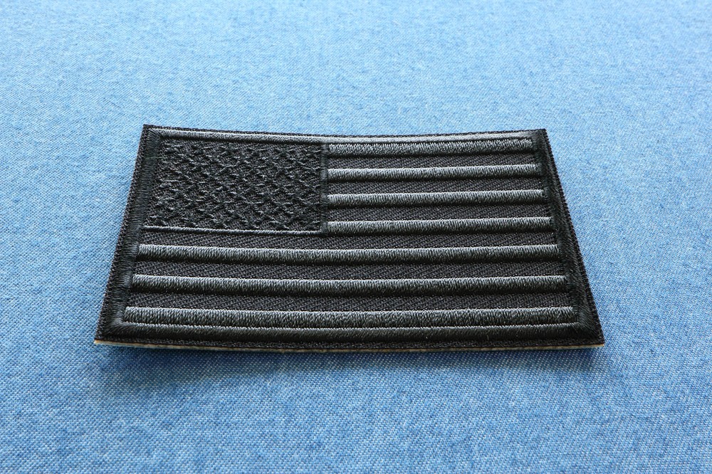 Black American Flag Patch - 3x2 inch - P6882